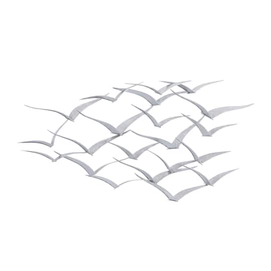 Silver Metal Contemporary Wall Decor, 25" x 48" x 3"